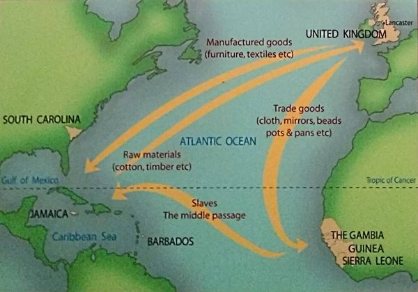 Triangle trade map - Maritime Museum